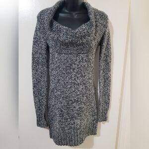 💕 3/$15 Dynamite Grey Cowl Neck Sweater Dress Marled Knit Long Sleeve Winter M